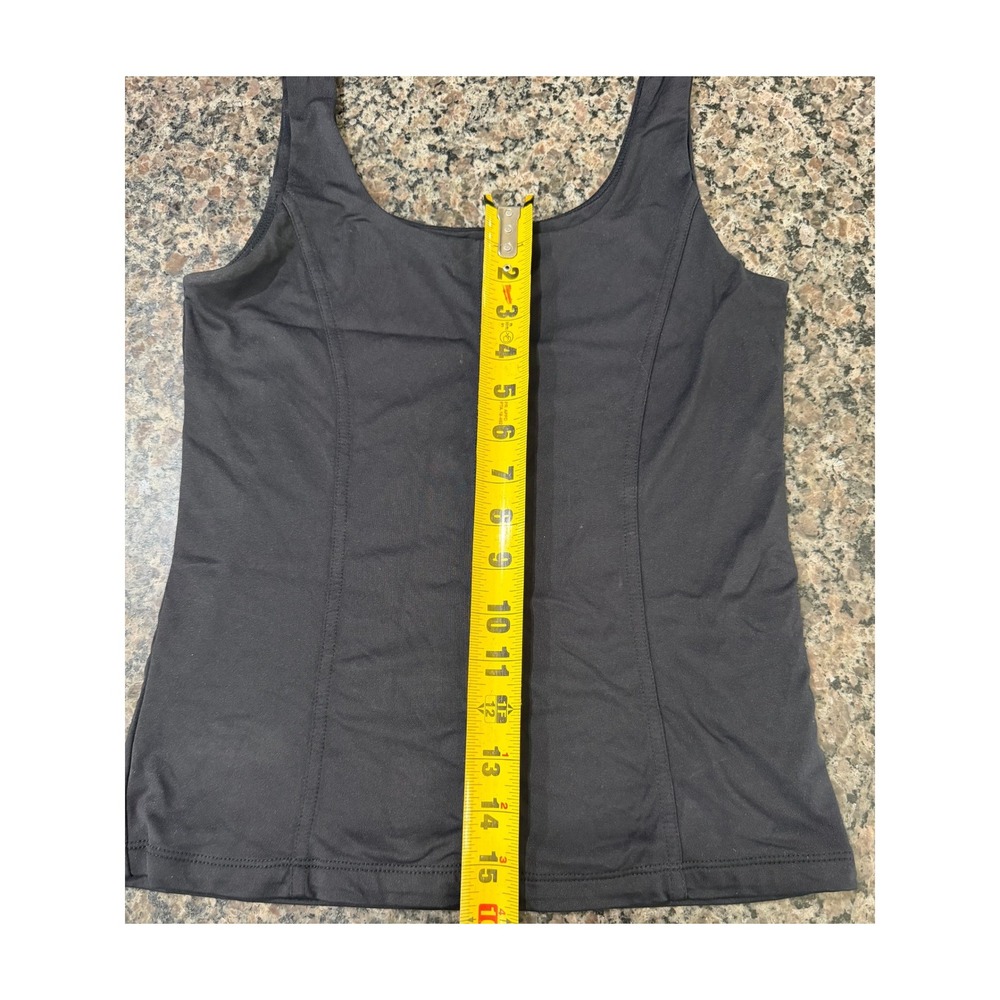 Tahari Modern Essentials Womens Black Scoop Neck Tank Top Size S Small Seamed - Picture 4 of 5